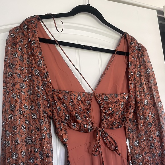 Anora maxi dress in copper & black first floral - Picture 5 of 6